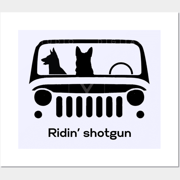 Ridin' shotgun German Shepherds Wall Art by ZogDog Pro